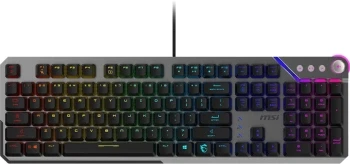 Клавиатура MSI STRIKE 600 Silent механическая серый/черный USB Multimedia for gamer LED (S11-04RU256-CLA) кабель 1.8м