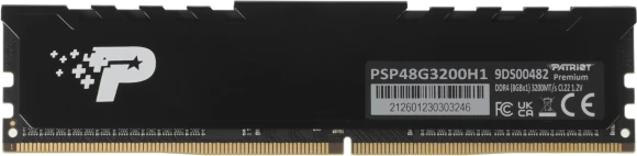 Память DDR4 8GB 3200MHz Patriot PSP48G3200H1 Signature Premium RTL PC4-25600 CL22 DIMM 288-pin 1.2В single rank с радиатором Ret