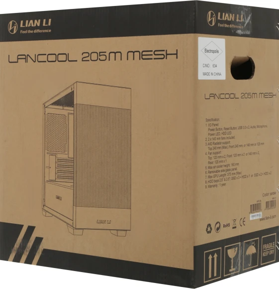 Корпус Lian-Li Lancool 205M Mesh белый без БП mATX 3x120mm 2x140mm 2xUSB3.0 audio bott PSU Корпус Lian-Li Lancool 205M Mesh белый без БП mATX 3x120mm 2x140mm 2xUSB3.0 audio bott PSU