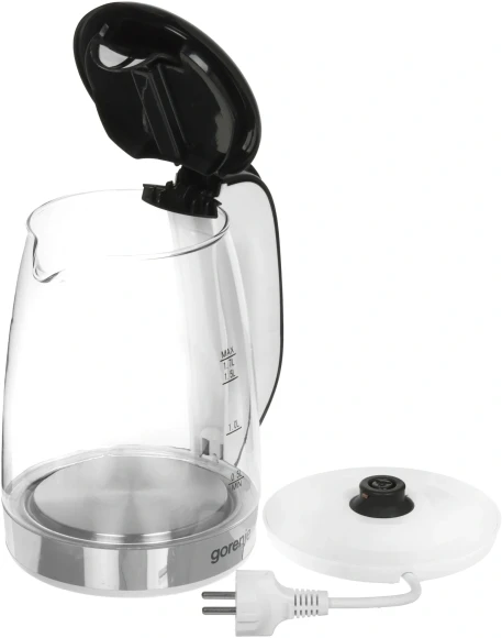 Чайник электрический Gorenje K17GXG 1.7л. 2200Вт белый/серебристый корпус: стекло/пластик