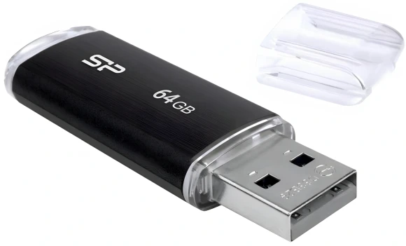 Флеш Диск Silicon Power 64Gb Ultima U02 SP064GBUF2U02V1K USB2.0 черный