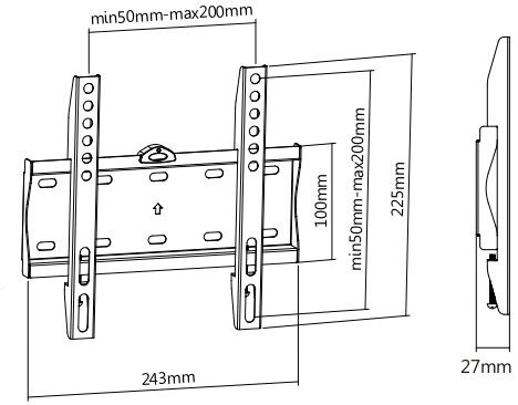 Кронштейн для телевизора Ultramounts UM804F черный 23"-42" макс.30кг настенный фиксированный Кронштейн для телевизора Ultramounts UM804F черный 23"-42" макс.30кг настенный фиксированный