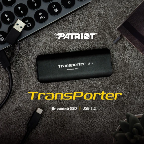 Накопитель SSD Patriot USB-C 512GB PTP512GPEC Transporter черный