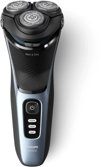 Бритва роторная Philips S3243/12 реж.эл.:3 питан.:аккум. голубой/серебристый