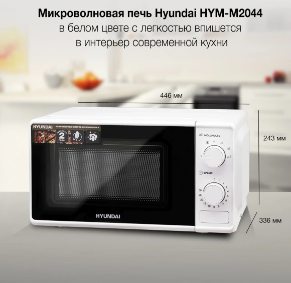 Микроволновая Печь Hyundai HYM-M2044 20л. 700Вт белый