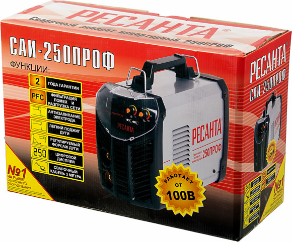 Сварочный аппарат Ресанта САИ 250ПРОФ инвертор ММА DC 4.8кВт