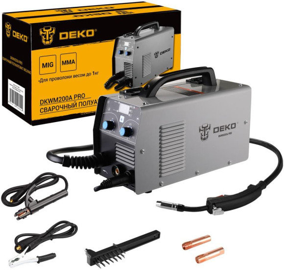 Сварочный полуавтомат Deko DKWM200A инвертор MIG-MAG/ММА 5.6кВт