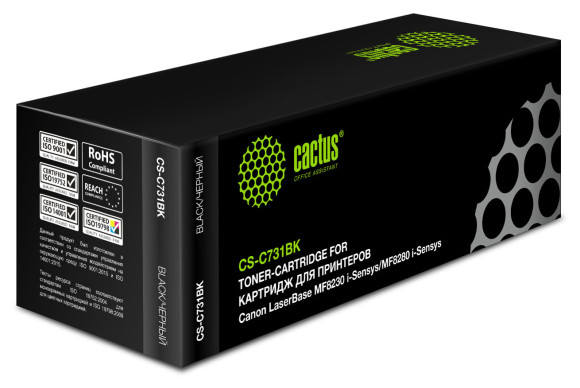 Картридж лазерный Cactus CS-C731BK 731 BK черный (1600стр.) для Canon LaserBase MF8230 i-Sensys/MF8280 i-Sensys