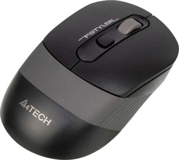 Мышь A4Tech Fstyler FG10S черный/серый оптическая 2000dpi silent беспров. USB для ноутбука 4but (FG10S GREY)