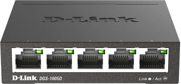 Коммутатор D-Link DGS-1005D/R1A (L2) 5x1Гбит/с неуправляемый
