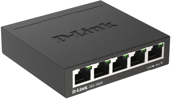 Коммутатор D-Link DGS-1005D/R1A (L2) 5x1Гбит/с неуправляемый