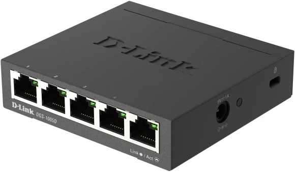 Коммутатор D-Link DGS-1005D/R1A (L2) 5x1Гбит/с неуправляемый