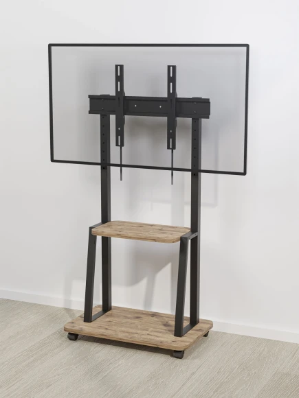 Стойка для телевизора Holder PR-108 черный/дуб 32"-65" макс.40кг напольный мобильный