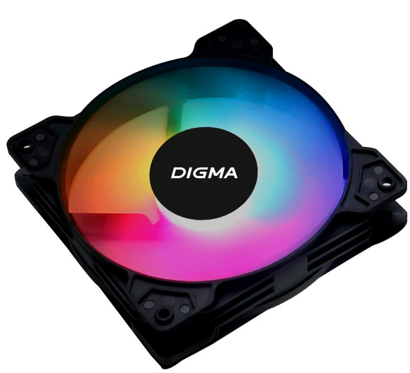 Вентилятор для корпуса Digma DFAN-FRGB1 RGB 120х120x25 черный 3-pin 4-pin (Molex) 23дБ Ret Вентилятор для корпуса Digma DFAN-FRGB1 RGB 120х120x25 черный 3-pin 4-pin (Molex) 23дБ Ret