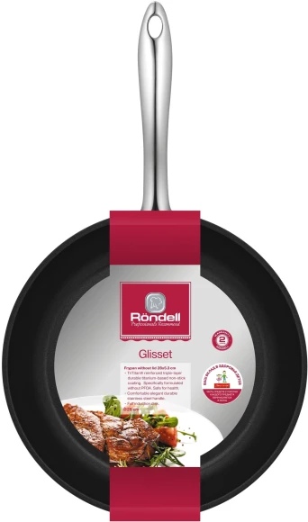 Сковорода Rondell Glisset RDA-1101 круглая 28см покрытие: TriTitan ручка несъемная (без крышки) серый
