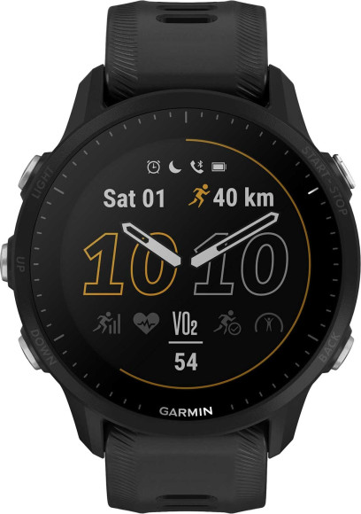 Смарт-часы Garmin Forerunner 955 33мм 1.3" корп.черный рем.белый разм.брасл.:130-220мм (010-02638-31)