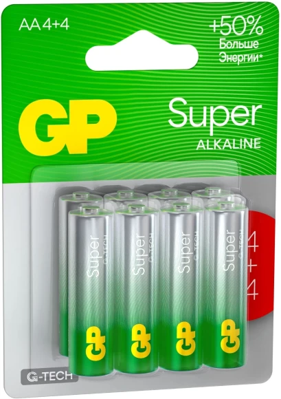 Батарея GP Super Alkaline G-Tech 15А AA (8шт) Батарея GP Super Alkaline G-Tech 15А AA (8шт)