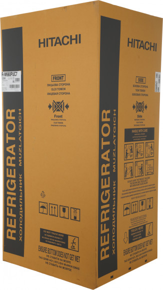 Холодильник Hitachi R-W660PUC7 GBK 2-хкамерн. черный стекло инвертер