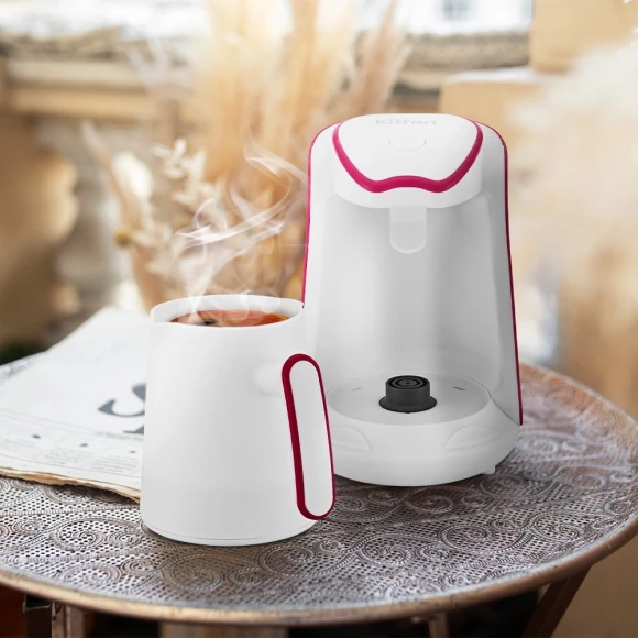 Кофеварка Электрическая турка Kitfort КТ-7133-1 600Вт розовый/белый