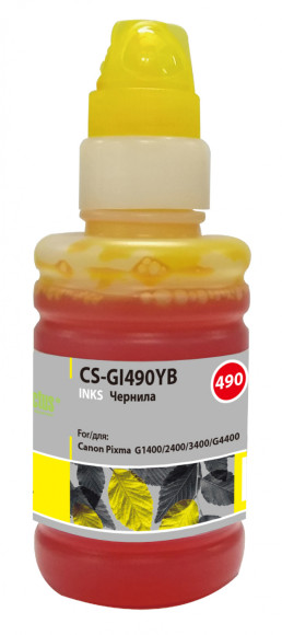 Чернила Cactus CS-GI490YB GI-490 желтый 100мл для Canon Pixma G1400/G2400/G3400 Чернила Cactus CS-GI490YB GI-490 желтый 100мл для Canon Pixma G1400/G2400/G3400