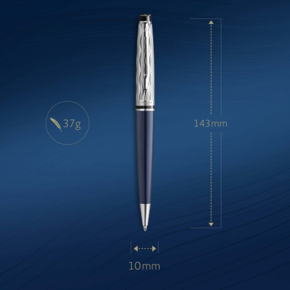 Ручка шариков. Waterman Expert L`Essence du Bleu (2166466) LaqBlue CT M син. черн. подар.кор.