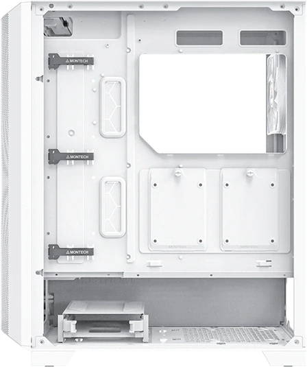 Корпус Montech Sky One Lite белый без БП ATX 5x120mm 5x140mm 2xUSB3.0 audio bott PSU