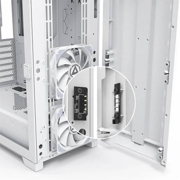 Корпус Montech Sky One Lite белый без БП ATX 5x120mm 5x140mm 2xUSB3.0 audio bott PSU