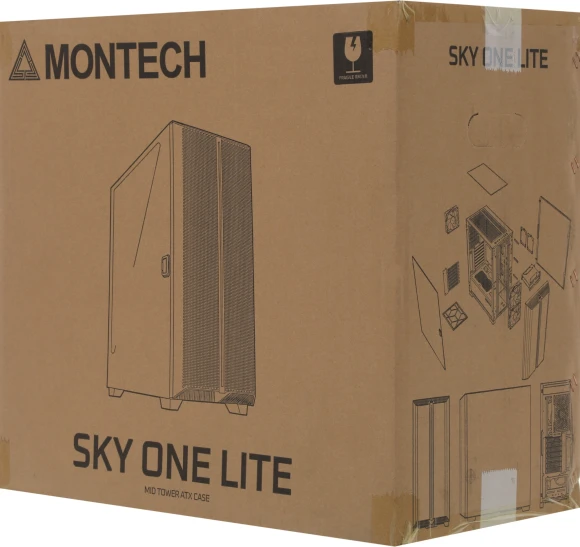 Корпус Montech Sky One Lite белый без БП ATX 5x120mm 5x140mm 2xUSB3.0 audio bott PSU