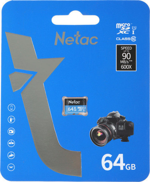 Флеш карта microSDXC 64GB Netac NT02P500STN-064G-S P500 w/o adapter Флеш карта microSDXC 64GB Netac NT02P500STN-064G-S P500 w/o adapter