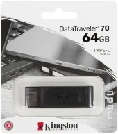 Флеш Диск Kingston 64GB DataTraveler 70 Type-C DT70/64GB USB3.0 черный