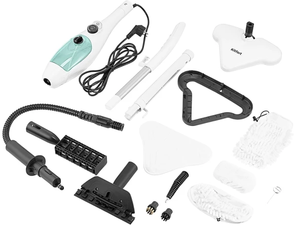 Швабра паровая Kitfort КТ-3920 1300Вт белый/голубой Швабра паровая Kitfort КТ-3920 1300Вт белый/голубой