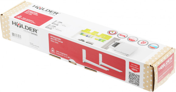 Кронштейн для СВЧ Holder MWS-2005 серебристый макс.40кг настенный фиксированный Кронштейн для СВЧ Holder MWS-2005 серебристый макс.40кг настенный фиксированный