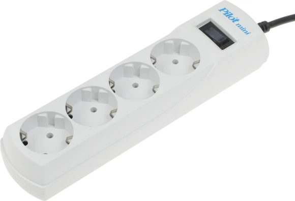 Сетевой фильтр Pilot mini 1.8м (4 розетки) белый (коробка)