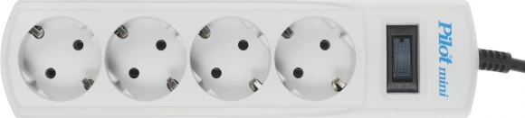 Сетевой фильтр Pilot mini 1.8м (4 розетки) белый (коробка)