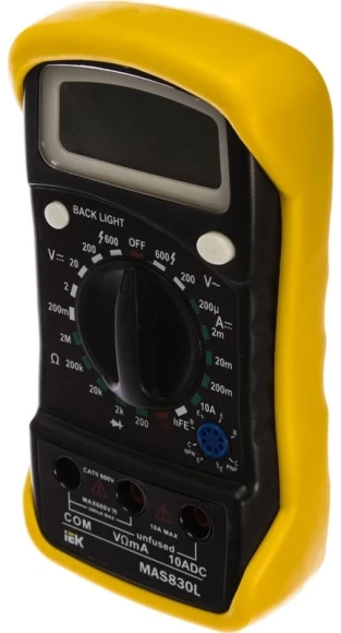 Мультиметр IEK Master MAS830L цифровой желтый/черный (TMD-3L-830) Мультиметр IEK Master MAS830L цифровой желтый/черный (TMD-3L-830)