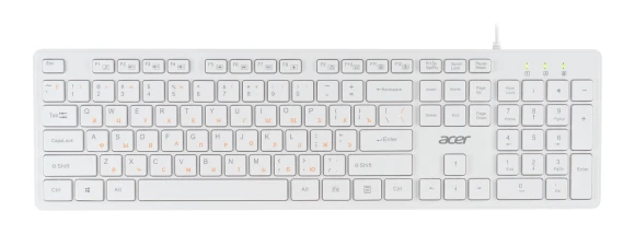 Клавиатура Acer OKW123 белый USB Multimedia (ZL.KBDEE.00D)