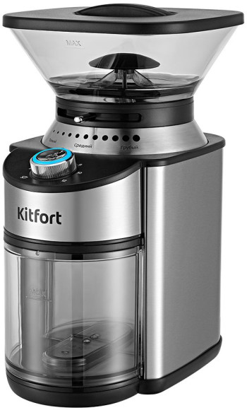 Кофемолка Kitfort КТ-770 150Вт сист.помол.:жернова вместим.:160гр нержавеющая сталь