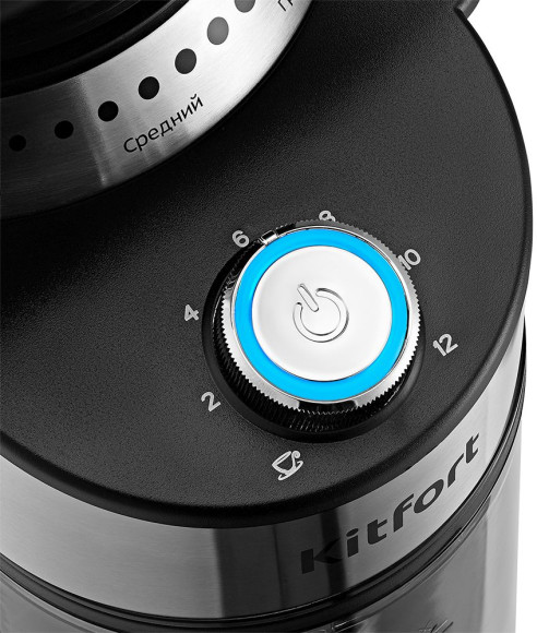 Кофемолка Kitfort КТ-770 150Вт сист.помол.:жернова вместим.:160гр нержавеющая сталь Кофемолка Kitfort КТ-770 150Вт сист.помол.:жернова вместим.:160гр нержавеющая сталь