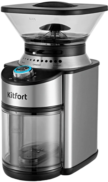 Кофемолка Kitfort КТ-770 150Вт сист.помол.:жернова вместим.:160гр нержавеющая сталь Кофемолка Kitfort КТ-770 150Вт сист.помол.:жернова вместим.:160гр нержавеющая сталь