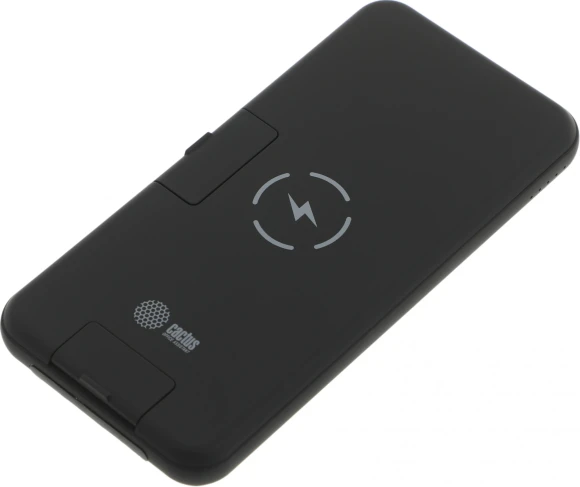 Мобильный аккумулятор Cactus CS-PBFSQT-10000 10000mAh QC/PD 18W 3A USB-A/USB-C беспров.зар. черный Мобильный аккумулятор Cactus CS-PBFSQT-10000 10000mAh QC/PD 18W 3A USB-A/USB-C беспров.зар. черный