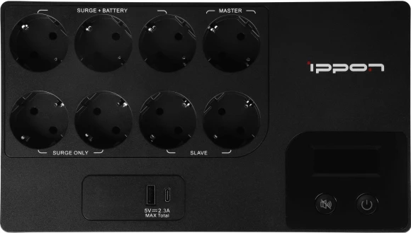 Источник бесперебойного питания Ippon Kirpich 1050 600Вт 1050ВА черный