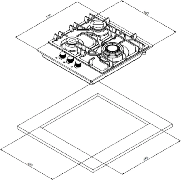 Газовая варочная поверхность Weissgauff HG 430 BGV черный