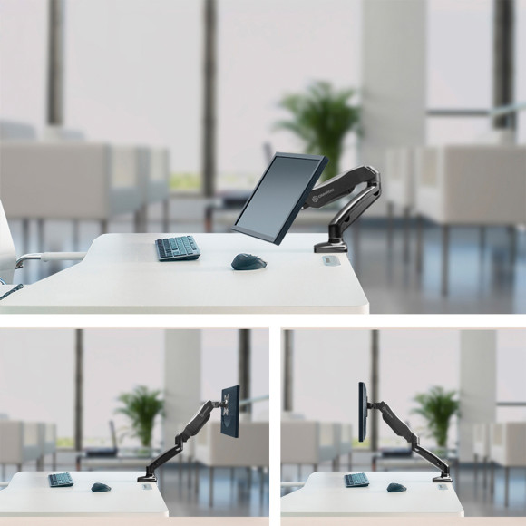 Кронштейн для мониторов Onkron G80 черный 13"-32" макс.8кг настольный поворот и наклон верт.перемещ. Кронштейн для мониторов Onkron G80 черный 13"-32" макс.8кг настольный поворот и наклон верт.перемещ.