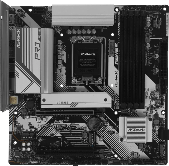 Материнская плата Asrock B760M PRO RS Soc-1700 Intel B760 4xDDR5 mATX AC`97 8ch(7.1) 2.5Gg RAID+HDMI+DP