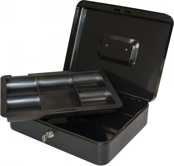 Ящик для денег Silwerhof 90x300x240 черный сталь 1.66кг