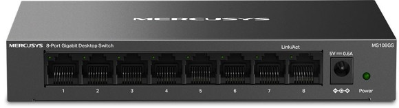 Коммутатор Mercusys MS108GS (L2) 8x1Гбит/с неуправляемый