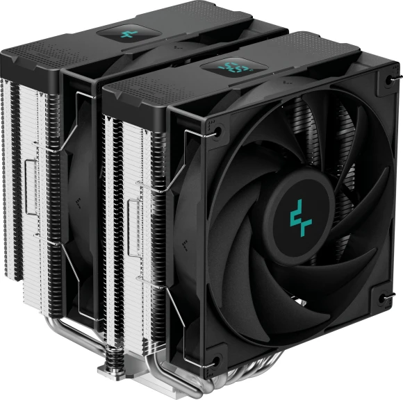 Устройство охлаждения(кулер) Deepcool AG620 Digital Soc-AM5/AM4/1151/1200/2066/1700 черный 4-pin 29.4dB Al+Cu LCD 260W 1370gr Ret (R-AG620-BKNDMN-G-1)