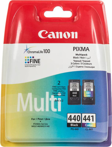 Картридж струйный Canon PG-440/CL-441 5219B005/5219B009 черный/трехцветный печ.гол.в компл. двойная упак. (180стр.) для Canon MG2140/MG3140 Картридж струйный Canon PG-440/CL-441 5219B005/5219B009 черный/трехцветный печ.гол.в компл. двойная упак. (180стр.) для Canon MG2140/MG3140