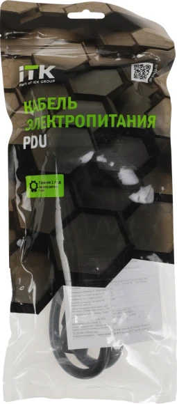 Шнур питания ITK PC-C13D-1M C13-Schuko проводник.:3x1.5мм2 1м 230В 10А (упак.:1шт) черный