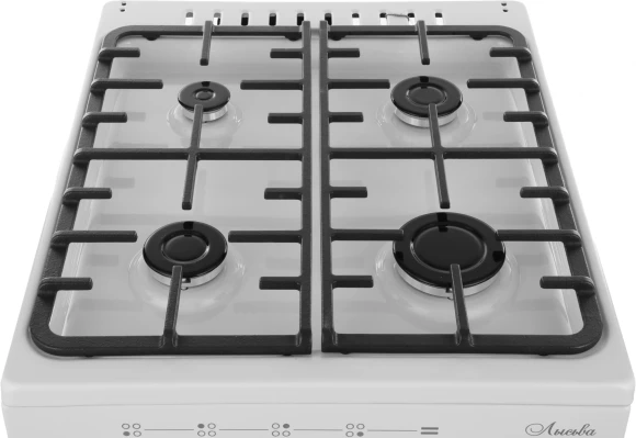 Плита Газовая Лысьва ГП 400 МС-2у белый/черный (без крышки) реш.чугун Плита Газовая Лысьва ГП 400 МС-2у белый/черный (без крышки) реш.чугун